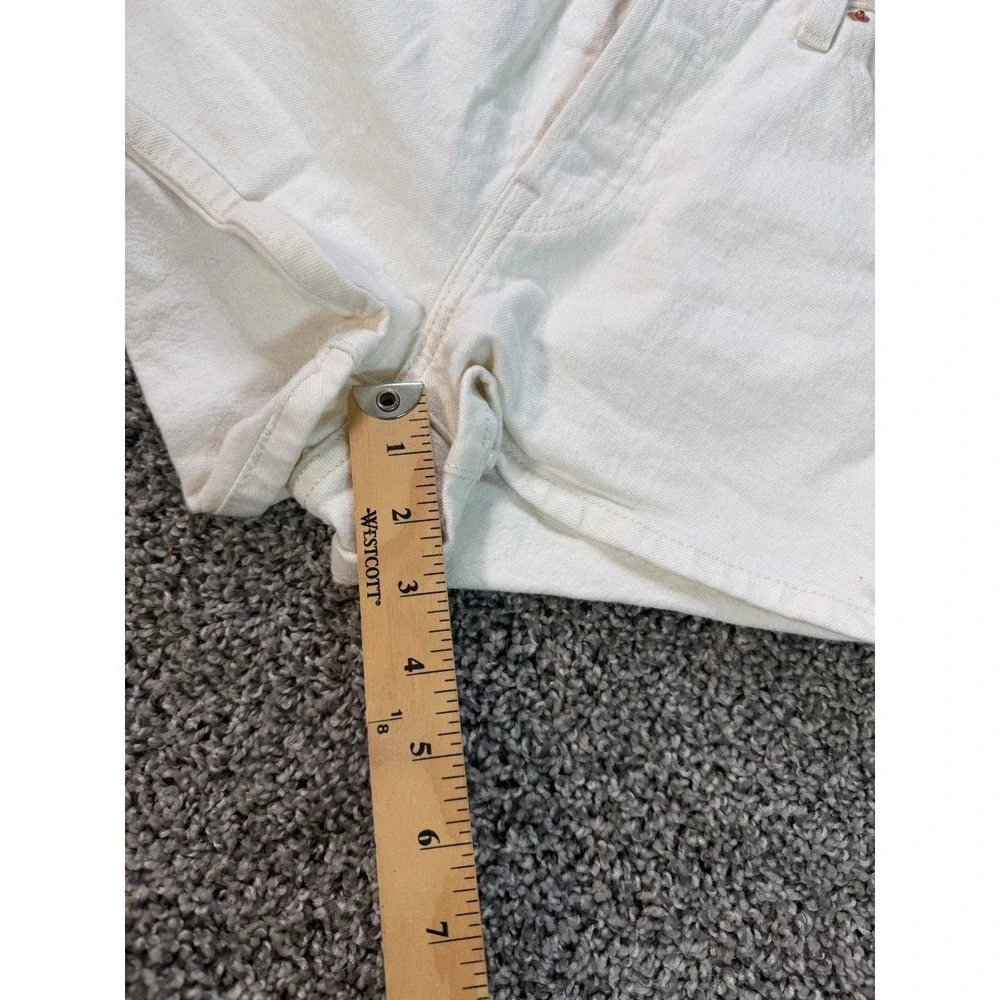 Levis 501 Original Shorts Womens 28 Beige Denim Button Fly